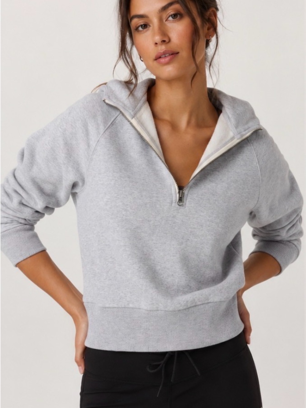 Vuori Light Gray Half-Zip Sweatshirt